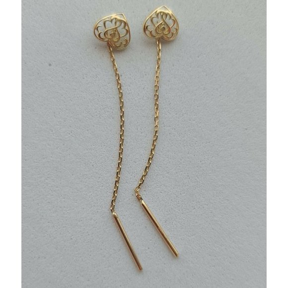 Pure 18 karat Japan Gold Tictac Heart earrings - Picture 1 of 2